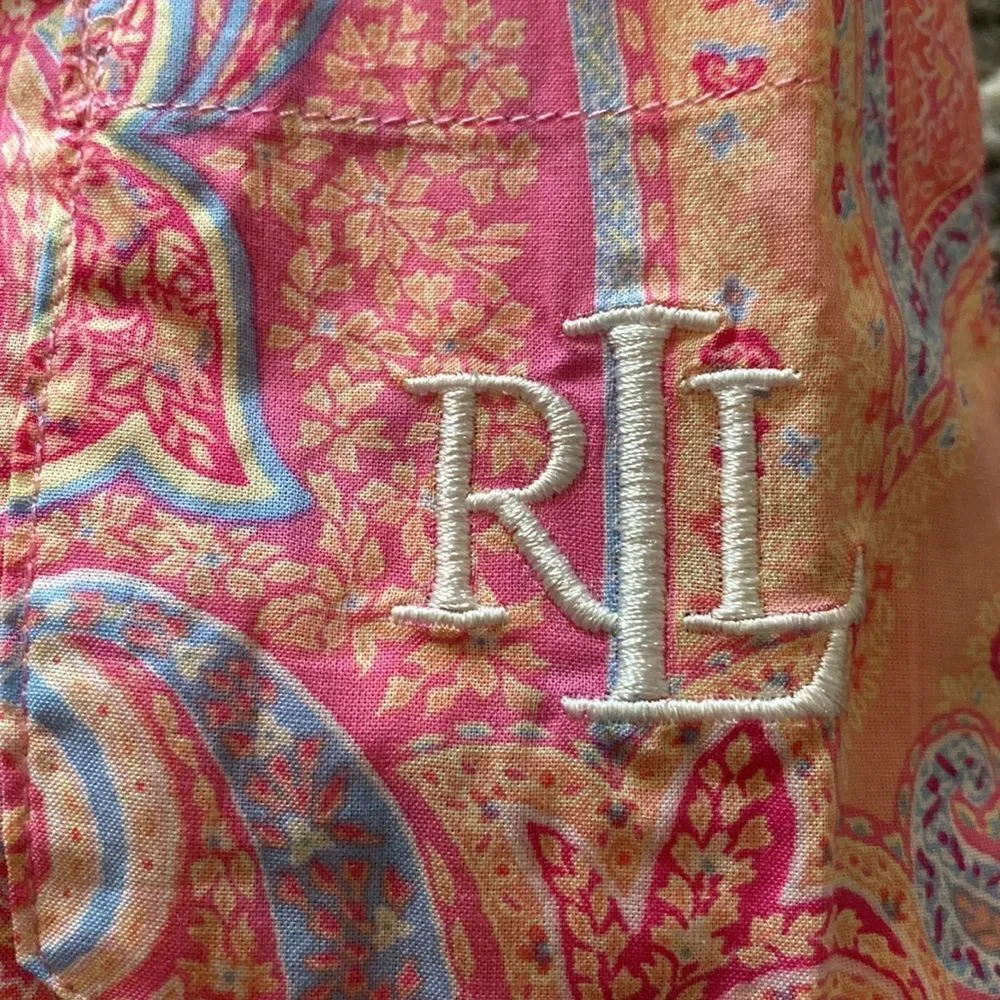 Lauren Ralph Lauren Paisley Two Piece Shorts Pajama Size XL